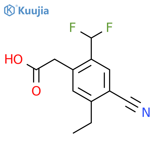 4-Cyano-2-difluoromethyl-5-ethylphenylacetic acid structure