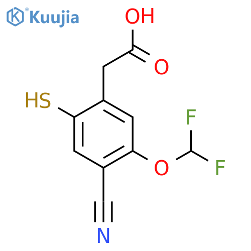 4-Cyano-5-difluoromethoxy-2-mercaptophenylacetic acid structure