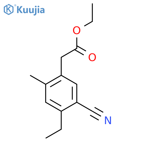Ethyl 5-cyano-4-ethyl-2-methylphenylacetate structure