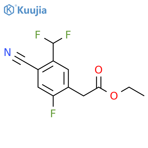 Ethyl 4-cyano-5-difluoromethyl-2-fluorophenylacetate structure