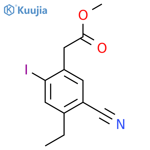 Methyl 5-cyano-4-ethyl-2-iodophenylacetate structure