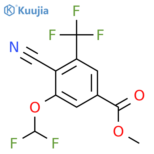Methyl 4-cyano-3-difluoromethoxy-5-(trifluoromethyl)benzoate structure
