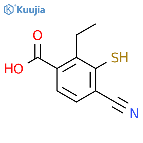 4-Cyano-2-ethyl-3-mercaptobenzoic acid structure