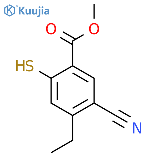 Methyl 5-cyano-4-ethyl-2-mercaptobenzoate structure
