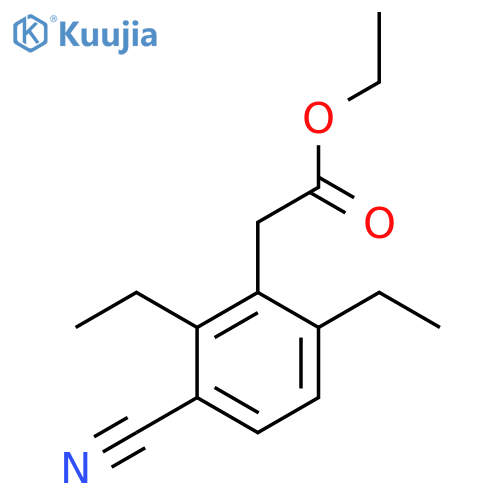 Ethyl 3-cyano-2,6-diethylphenylacetate structure