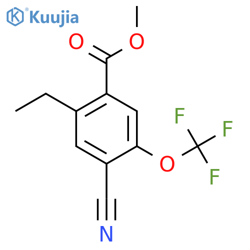Methyl 4-cyano-2-ethyl-5-(trifluoromethoxy)benzoate structure