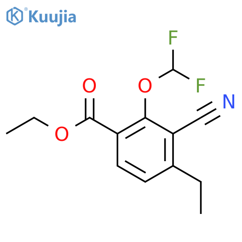 Ethyl 3-cyano-2-difluoromethoxy-4-ethylbenzoate structure