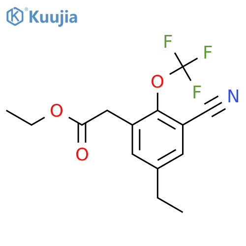 Ethyl 3-cyano-5-ethyl-2-(trifluoromethoxy)phenylacetate structure