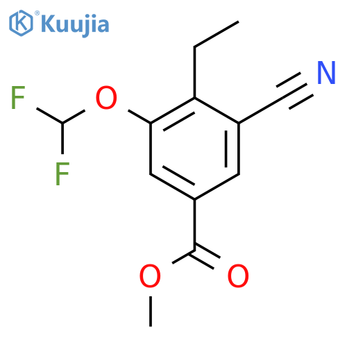 Methyl 3-cyano-5-difluoromethoxy-4-ethylbenzoate structure