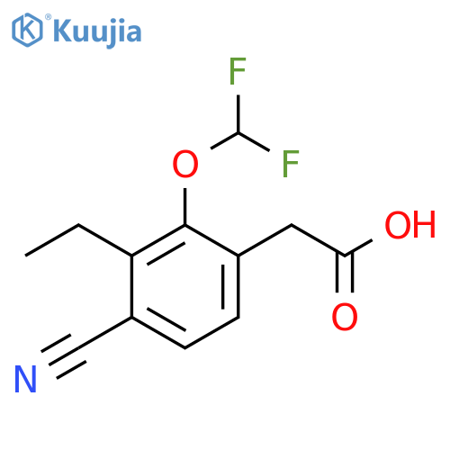 4-Cyano-2-difluoromethoxy-3-ethylphenylacetic acid structure