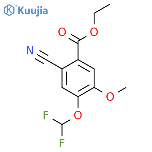 Ethyl 2-cyano-4-difluoromethoxy-5-methoxybenzoate structure