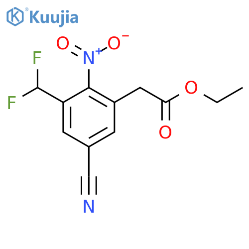 Ethyl 5-cyano-3-difluoromethyl-2-nitrophenylacetate structure