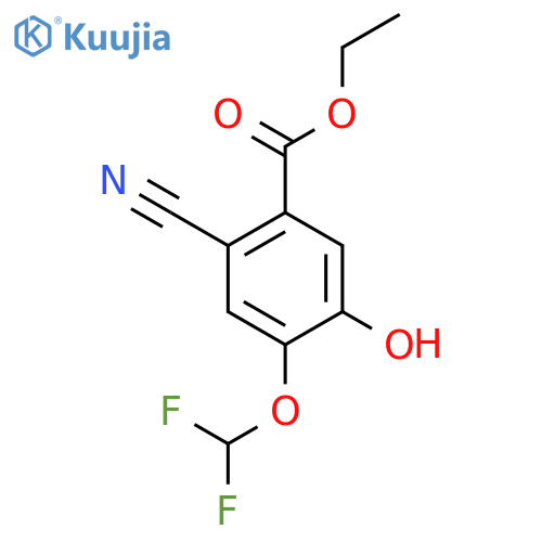 Ethyl 2-cyano-4-difluoromethoxy-5-hydroxybenzoate structure