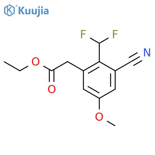 Ethyl 3-cyano-2-difluoromethyl-5-methoxyphenylacetate structure