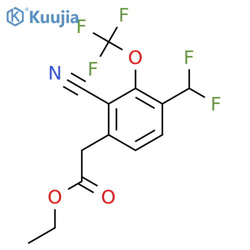 Ethyl 2-cyano-4-difluoromethyl-3-(trifluoromethoxy)phenylacetate structure