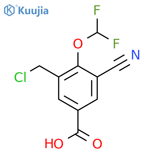 3-Chloromethyl-5-cyano-4-(difluoromethoxy)benzoic acid structure