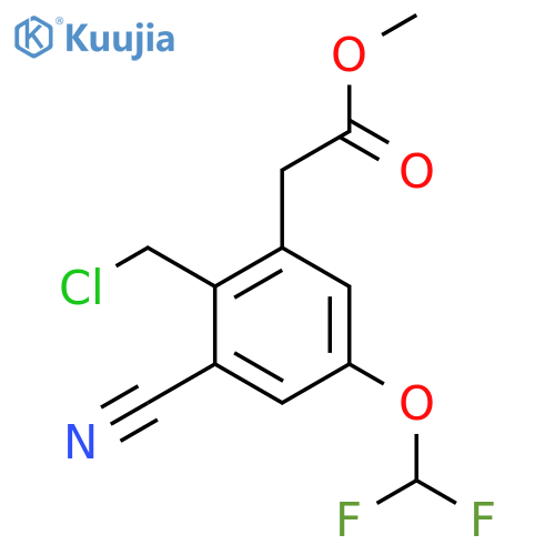 Methyl 2-chloromethyl-3-cyano-5-(difluoromethoxy)phenylacetate structure