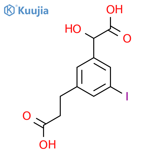 3-(2-Carboxyethyl)-5-iodomandelic acid structure