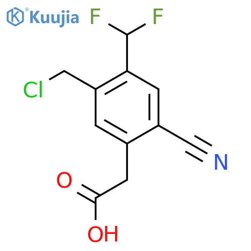 5-Chloromethyl-2-cyano-4-(difluoromethyl)phenylacetic acid structure