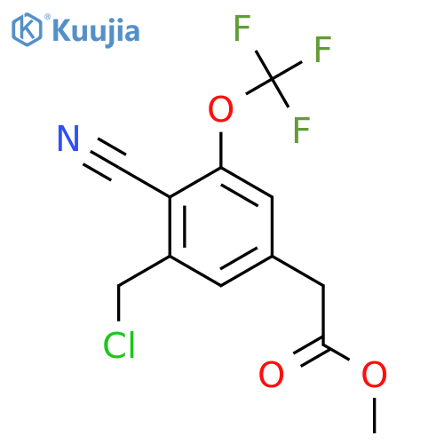 Methyl 3-chloromethyl-4-cyano-5-(trifluoromethoxy)phenylacetate structure