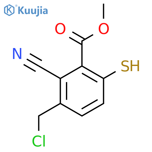 Methyl 3-chloromethyl-2-cyano-6-mercaptobenzoate structure