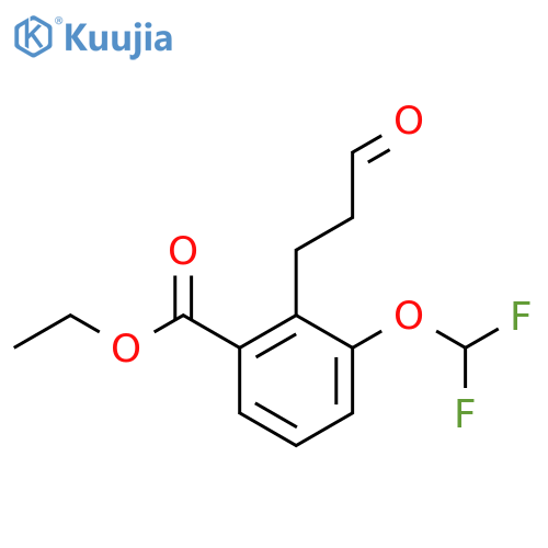 Ethyl 3-(difluoromethoxy)-2-(3-oxopropyl)benzoate structure