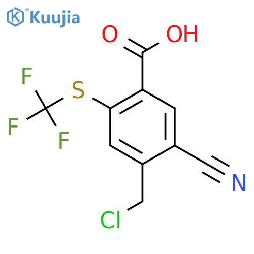 4-Chloromethyl-5-cyano-2-(trifluoromethylthio)benzoic acid structure
