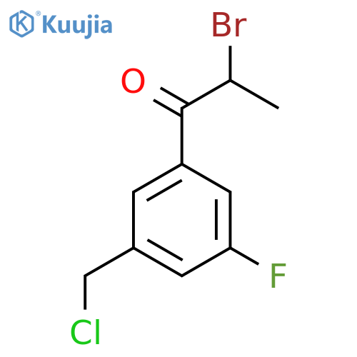 2-Bromo-1-(3-(chloromethyl)-5-fluorophenyl)propan-1-one structure