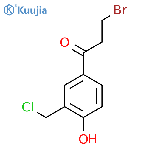 3-Bromo-1-(3-(chloromethyl)-4-hydroxyphenyl)propan-1-one structure