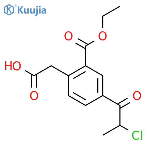 Ethyl 2-(carboxymethyl)-5-(2-chloropropanoyl)benzoate structure