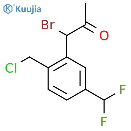 1-Bromo-1-(2-(chloromethyl)-5-(difluoromethyl)phenyl)propan-2-one structure