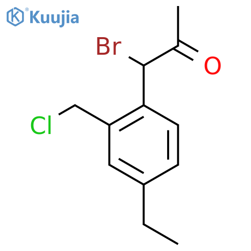 1-Bromo-1-(2-(chloromethyl)-4-ethylphenyl)propan-2-one structure