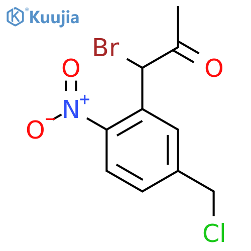1-Bromo-1-(5-(chloromethyl)-2-nitrophenyl)propan-2-one structure