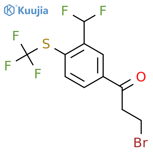3-Bromo-1-(3-(difluoromethyl)-4-(trifluoromethylthio)phenyl)propan-1-one structure