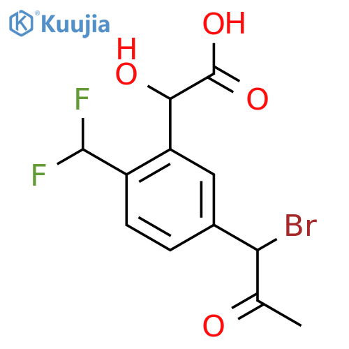 5-(1-Bromo-2-oxopropyl)-2-(difluoromethyl)mandelic acid structure