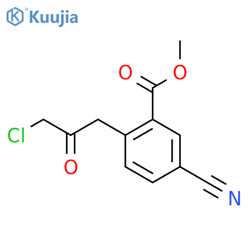 Methyl 2-(3-chloro-2-oxopropyl)-5-cyanobenzoate structure