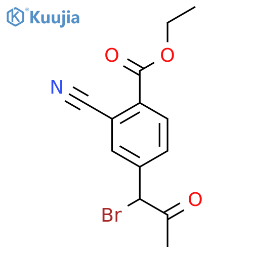 Ethyl 4-(1-bromo-2-oxopropyl)-2-cyanobenzoate structure