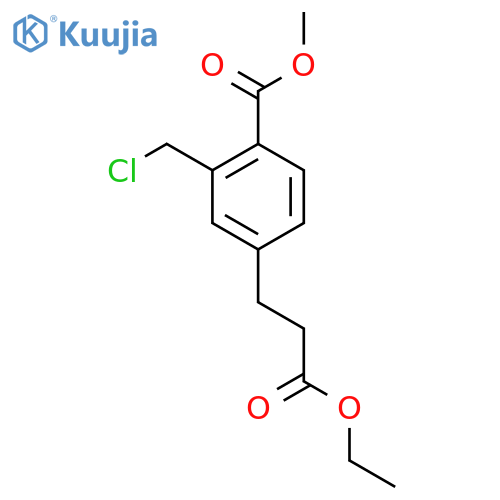 Methyl 2-(chloromethyl)-4-(3-ethoxy-3-oxopropyl)benzoate structure