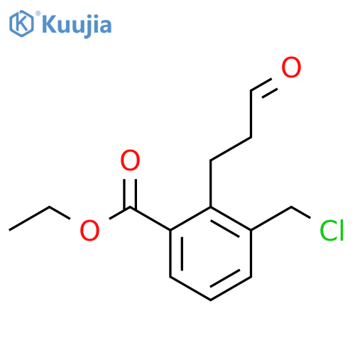 Ethyl 3-(chloromethyl)-2-(3-oxopropyl)benzoate structure