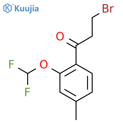 3-Bromo-1-(2-(difluoromethoxy)-4-methylphenyl)propan-1-one structure