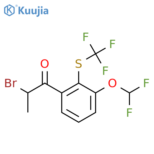 2-Bromo-1-(3-(difluoromethoxy)-2-(trifluoromethylthio)phenyl)propan-1-one structure