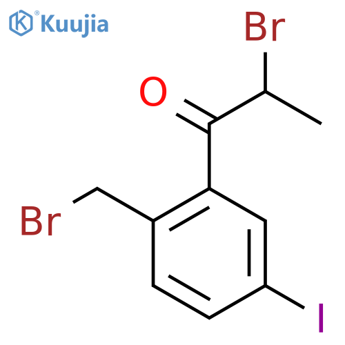 2-Bromo-1-(2-(bromomethyl)-5-iodophenyl)propan-1-one structure