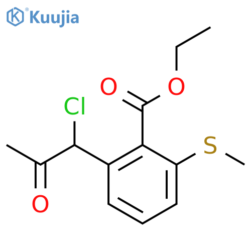 Ethyl 2-(1-chloro-2-oxopropyl)-6-(methylthio)benzoate structure