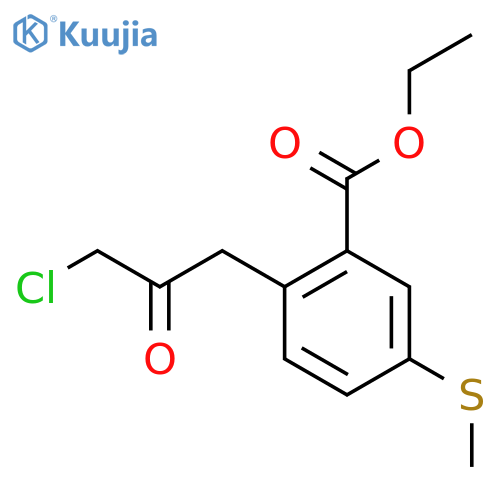 Ethyl 2-(3-chloro-2-oxopropyl)-5-(methylthio)benzoate structure