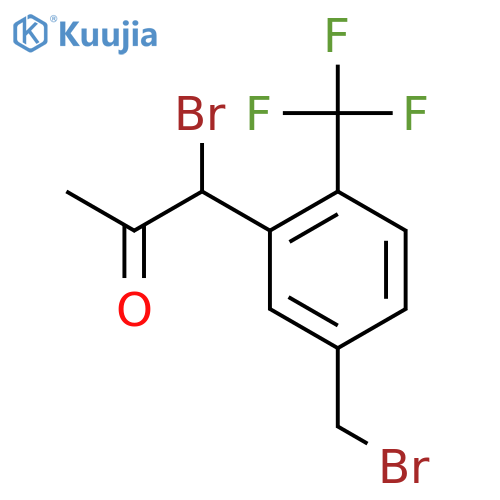 1-Bromo-1-(5-(bromomethyl)-2-(trifluoromethyl)phenyl)propan-2-one structure
