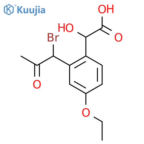 2-(1-Bromo-2-oxopropyl)-4-ethoxymandelic acid structure