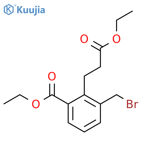 Ethyl 3-(bromomethyl)-2-(3-ethoxy-3-oxopropyl)benzoate structure