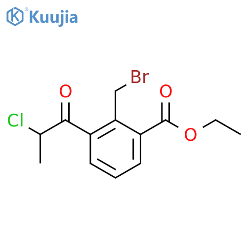 Ethyl 2-(bromomethyl)-3-(2-chloropropanoyl)benzoate structure