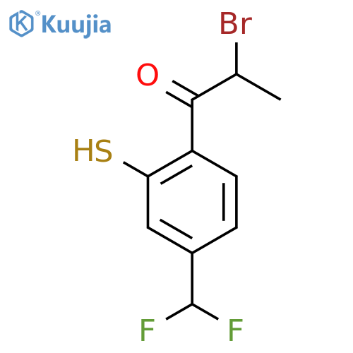 2-Bromo-1-(4-(difluoromethyl)-2-mercaptophenyl)propan-1-one structure