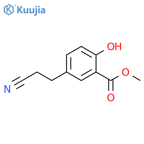 Methyl 5-(2-cyanoethyl)-2-hydroxybenzoate structure